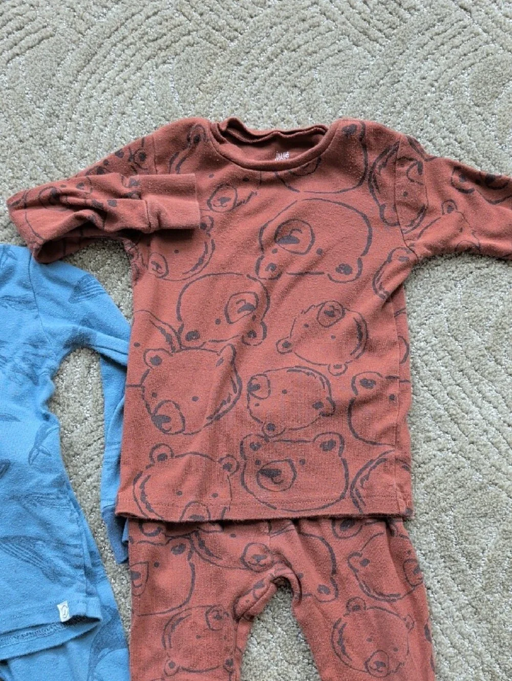 Kids Pajamas Set - Blue Long Sleeve Top & Bottom